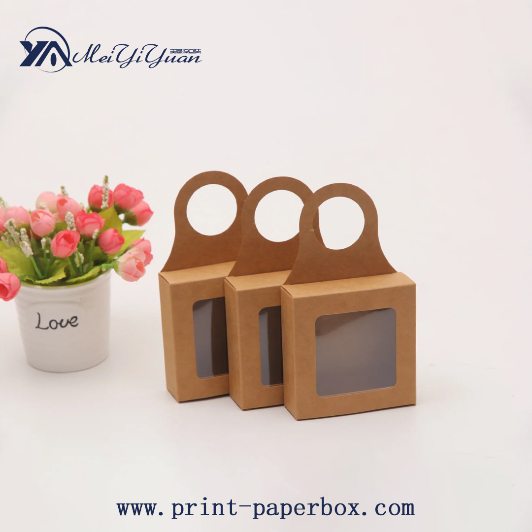 牛皮纸礼品盒带挂钩PVC开窗礼品盒_1