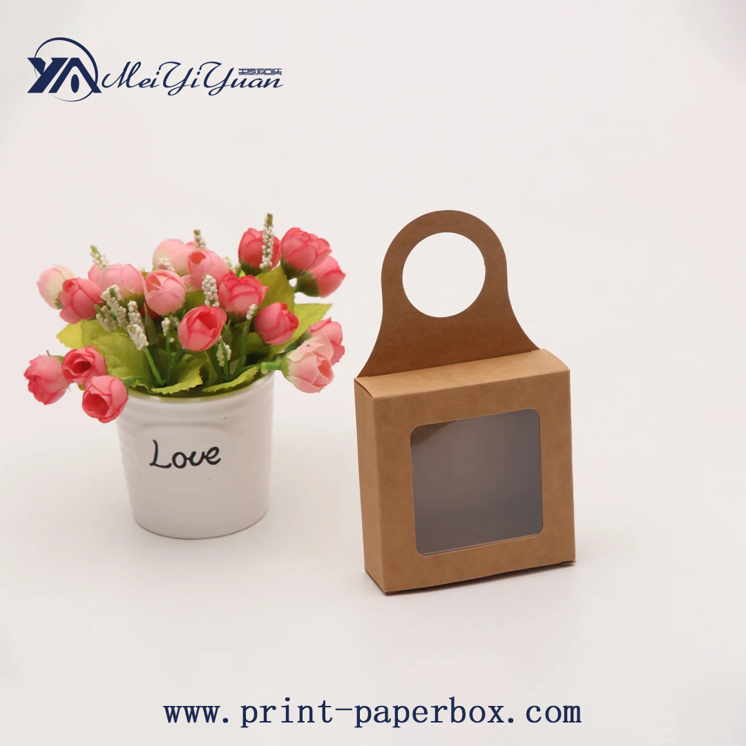 牛皮纸红酒礼盒带挂钩PVC开窗礼盒