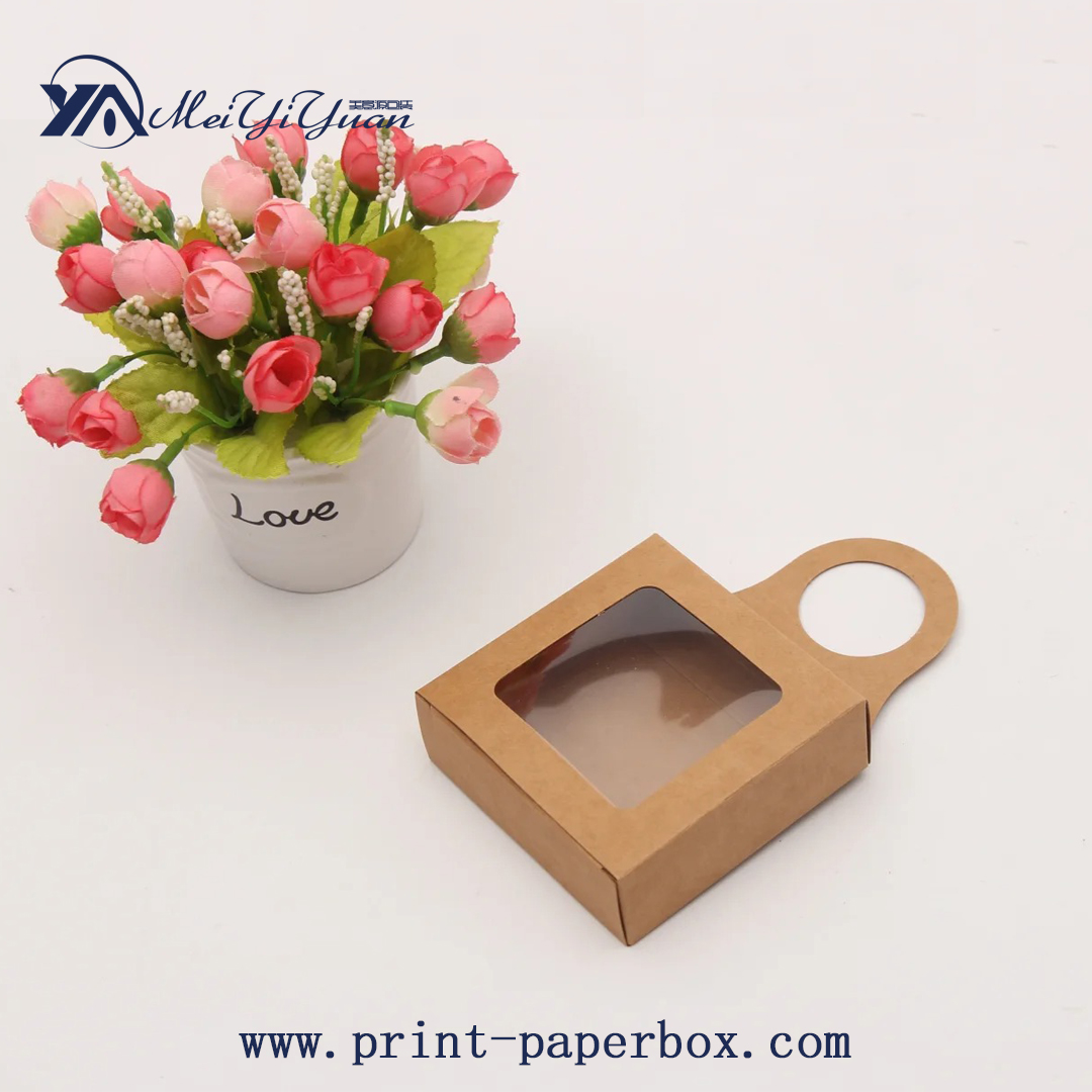 牛皮纸红酒礼盒带挂钩PVC开窗礼盒